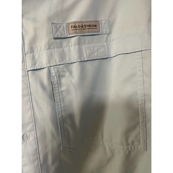 Mens X-Large XL Field and Stream Fishing Blue Button Down Casual Shirt - Picture 3 of 10